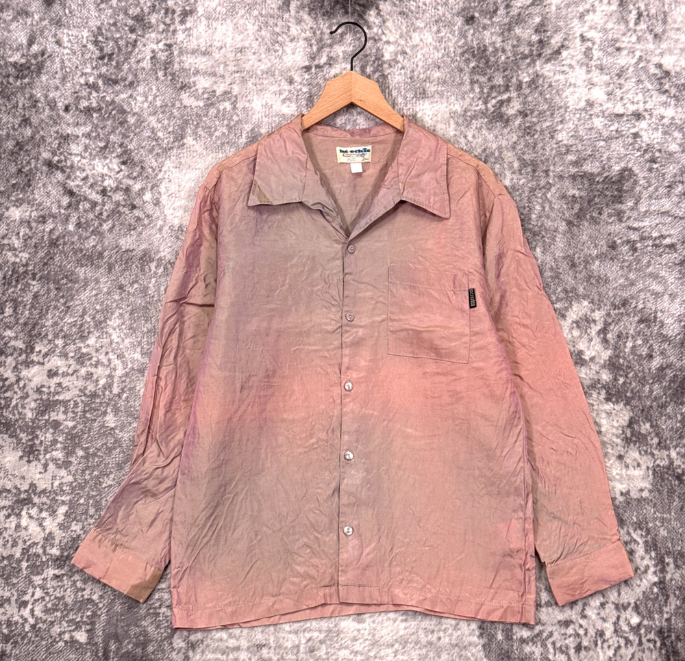 Vintage BC Ethic Shirt Medium Mens Collared Retro Color Shift Long Sleeve